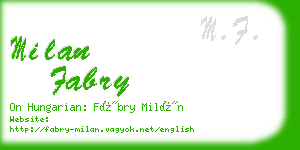 milan fabry business card